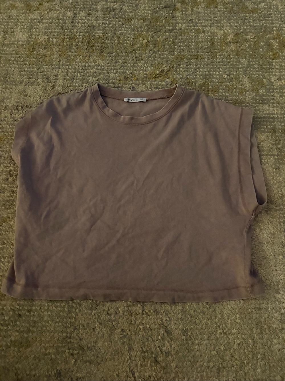Zara Boxy Crop Tee - Dusty Mauve